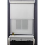 Alpinaz Çift Mekanizmalı Çizgili Tül & Mat Beyaz Stor Perde % 80 Işıgı Kesme Özelliği - 200 x 190 cm