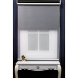 Alpinaz Çift Mekanizmalı Çizgili Tül & Mat Gri Stor Perde % 90 Işıgı Kesme Özelliği - 220 x 200 cm - Beyaz - Gri