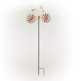 Alpine Corporation Alpine JUM134HH Renkli Bisiklet Yel Değirmeni, Dış Mekan Uzun, Çok Renkli Dekoratif Bahçe Kazığı, 38 cm U x 10 cm G x 106 cm Y