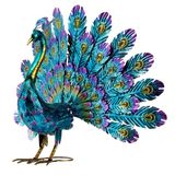 Alpine Corporation JUM232 Metal Tavus Kuşu Bahçe Heykeli, 81x30x58 cm, Çok Renkli