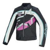 Alpinestars Idles Korumalı Kadın Motosiklet Montu Siyah Beyaz Mor