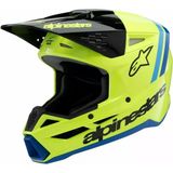 Alpinestars Sm3 Youth Radium Off-Road Çocuk Genç Motosiklet Kaskı Sarı Siyah Mavi - Sarı - Siyah - Mavi