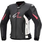 Alpinestars Stella GP Plus V4 Deri Korumalı Kadın Motosiklent Montu Siyah Beyaz Pembe - 40