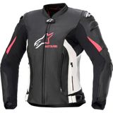Alpinestars Stella GP Plus V4 Deri Korumalı Kadın Motosiklent Montu Siyah Beyaz Pembe