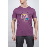 Alpinist Erkek Tişört - Pamuklu Spor Tişört - Tairus - Mürdüm - 464