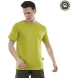 Alpinist Lucid Erkek T-Shirt Limon Yeşili Düz Desenli Organik Pamuk Outdoor Kullanım İçin XL