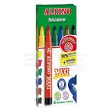 Alpino 6'lı Maxi Keçeli Kalem 6 mm Renkli Seti Dayanıklı ve Süperlavable Özellikte