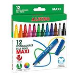 Alpino Maxi 12 Renk Kalın Uçlu Keçeli Kalem Çok Renkli