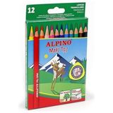 Alpino Maxi Tri Kalın Kuru Boya 12 Renk 4 mm Kalınlıkta Üçgen Şekilli Kuru Boya Seti