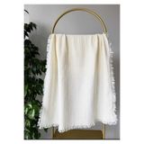 Alpıno MÜSLİN ÖRTÜ & BATTANİYE DÖRT KAT SAÇAKLI (PAMUKLU BEBEK BATTANİYESİ) 120cm*140 cm