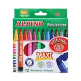 Alpino Renkli Maxi Keçeli Boya Kalemi 12 Li Set Ölçülerle Eğlenceli Çizim Deneyimi