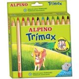 Alpino Trimax 12 Jumbo Kuru Boya Seti Kolay Kavranabilir Renkli Boyalar