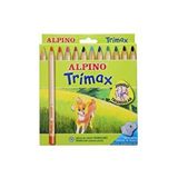 Alpino Trimax Üçgen Şekilli Jumbo Kuru Boya 12 Renk Çok Renkli