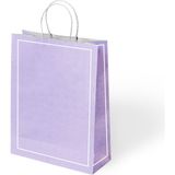 Alpjoy Büküm Saplı Kağıt Çanta Makaron Lila 25X12X31 24 Lü - 001-Renkli