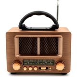 Alpjoy Nostaljik Radyo Ahşap Görünümlü Bluetooth Bağlantılı Güneş Enerjili Müzik Kutusu Radyo Mp3 Çalar - 001-Renkli