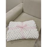Alpjoy Puffy Bebek Battaniyesi 100X100 cm - Beyaz