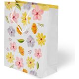 Alpjoy Renkli Çiçek Desenli Karton Çanta 25X30X9 cm 10 Adet - 001-Renkli