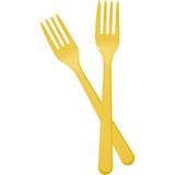 Alpjoy Tek Kullanımlık Plastik Çatal 24LÜ -Sarı- - 001-Renkli
