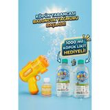 alpmodel Pilli Otomatik Baloncuk Köpük Tabancası Bubble Gun 1000 ml Köpük Likiti Hediyeli