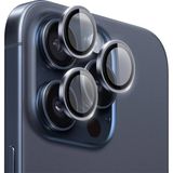 Alponso iPhone 15 Pro Max ve iPhone 15 Pro Safir Kamera Lens Koruyucu Uygulama Aparatlı - Gece Mavisi