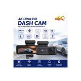 alpotekno 4K Ultra HD Araç İçi Kamerası - Çift Kamera - Çarpışma Tespiti - G Sensörü – WiFi, Gece Görüş, Geniş