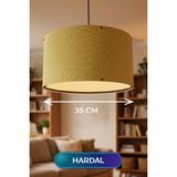 Alpotekno Hardal Kumaş Başlıklı Sarkıt Avize 35 cm - Renkli