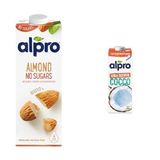 Alpro 1 lt Şekersiz Badem Bitki Bazlı İçecek + 1 lt Şekersiz Hindistan Cevizi Bitki Bazlı İçecek