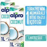 Alpro 2 x 1 lt Hindistan Cevizi Sütü Laktozsuz ve Glutensiz Tropikal Lezzet ile Sağlıklı Alternatif