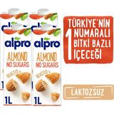 Alpro Badem Sütü 4x1 lt Şekersiz Vegan Laktozsuz Belçika Üretimi Bitkisel İçecek
