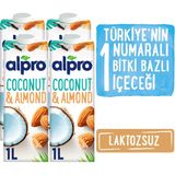 Alpro Hindistan Cevizli Badem Sütü 4x1L Kalsiyum D, B2 ve B12 Vitaminleri İçeren