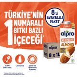 Alpro Şekersiz Badem Sütü 8x1 L Vegan Laktozsuz Bitkisel Bazlı