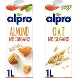 Alpro şekersiz bitkisel içecek seti (Badem ve yulaf, 2 x 1 L)