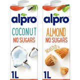 Alpro Şekersiz Hindistan Cevizi Sütü 1 lt + Alpro Şekersiz Badem Sütü 1 lt