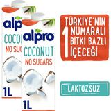Alpro Şekersiz Hindistan Cevizi Sütü 2x1L Doğal Laktozsuz, Tatlandırıcı İçermez