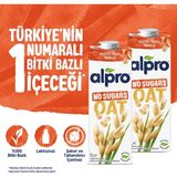 Alpro Şekersiz Yulaf Sütü 2x1 L Vegan Laktozsuz Bitkisel Bazlı Türkiye Menşeli Yüksek Lifli