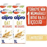 Alpro Şekersiz Yulaf Sütü 4x1L Bitki Bazlı Kalsiyum, Vitamin D, B2 ve B12 İçerir