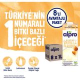 Alpro Vanilya Badem Sütü 8x1 L Vegan Laktozsuz Bitkisel Bazlı