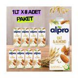 Alpro Yulaf & Badem Sütü 1 Lt x 8 Adet