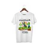 Alpşan Ticaret İsme Özel Minecrat Tişört Özel Kişiye Özel Minecraft T-shirt Unisex Yetişkin Çocuk Beyaz Tişört Beyaz