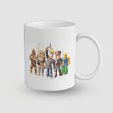 Alpşan Ticaret Roblox Karakterleri Tasarımlı Beyaz Porselen Kupa Bardak - 300 ml