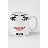 Alpşan Ticaret Roblox Woman Face Yüz Kişiselleştirilebilir Baskılı Kupa Bardak - 1 Adet - 300 ml