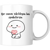 Alpşan Ticaret Tatlı Kupalar Hediye Kupa Bardak Arkadaşa Kupa Sevgiliye Beyaz Kupa Bardak Doğum Günü Hediye Kupa - 1 Adet - 300 ml