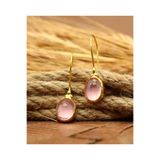 alpsilverart 925 Ayar Gümüş Pembe Topaz Taşlı Küpe | El Yapımı Otantik Kadın Takı