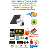 Alpsmart 4g Solar-Güneş Enerjili 4mp Wifi 4mm Lens 128GB Hafıza Gece Görüşlü Dış Ortam Motorize Güvenlik Kamerası AS660128GB - 128 GB