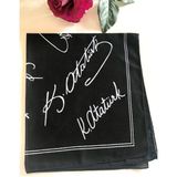 Als Accessories Atatürk Imzalı Siyah Renk Unisex %100 Cotton Bandana Fular Vr Saç Aksesuarı - Standart