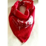 Als Accessories Atatürk Portreli ve Imzalı Kırmızı Renk %100 Cotton Bandana Fular - 610 - Kırmızı - Standart