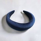 Als Accessories Kadife Dolgulu Düz Saç Taçı - Lacivert