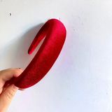 Als Accessories Kadın Kadife Az Bombeli Saç Tacı - Kırmızı