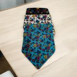 Als Accessories Kadın Siyah, Beyaz ve Mavi Renk Içi Çiçek Desenli %100 Koton 3'lü Bandana, Saç Aksesuarı