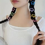 Als Accessories Renkli Yıldız Toka 10 Adet Çıt Çıt Toka Kız Kadın - Çok Renkli
